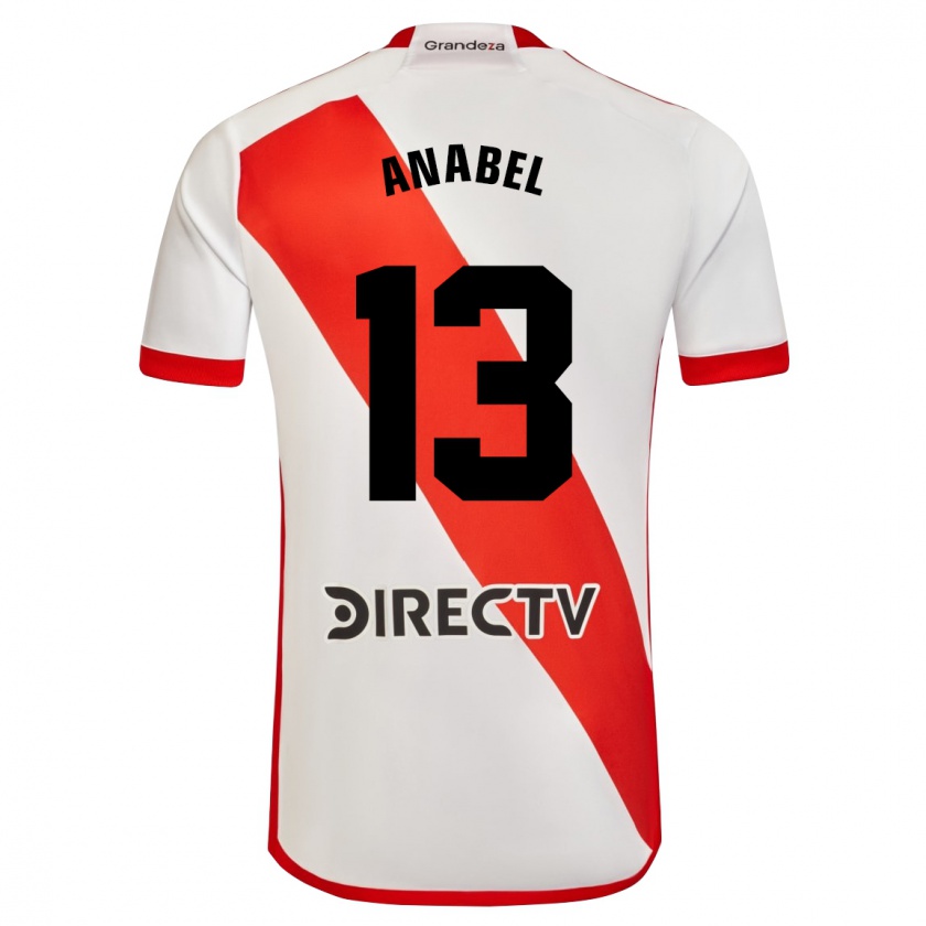 Kandiny Bambino Maglia Giuliana Anabel González Ranzuglia #13 Bianco Rosso Kit Gara Home 2024/25 Maglietta