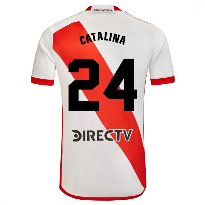 Kandiny Bambino Maglia Catalina Julia Primo #24 Bianco Rosso Kit Gara Home 2024/25 Maglietta