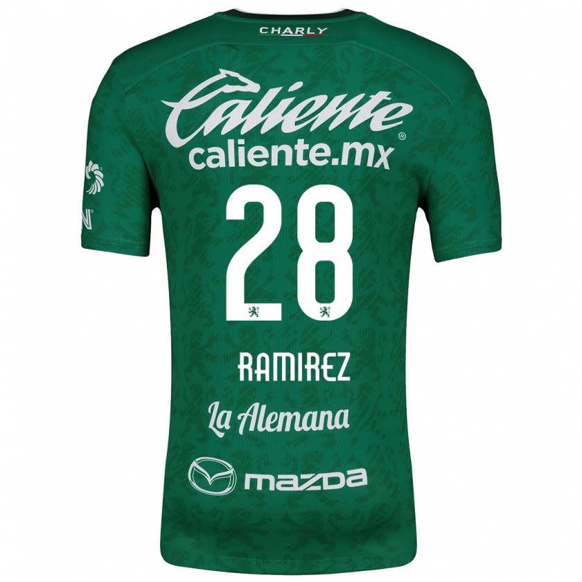 Kandiny Bambino Maglia David Ramírez #28 Verde Bianco Kit Gara Home 2024/25 Maglietta