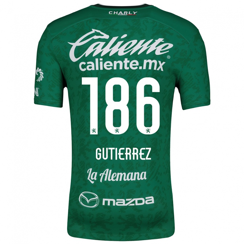 Kandiny Kinderen Alan Gutiérrez #186 Groen Wit Thuisshirt Thuistenue 2024/25 T-Shirt