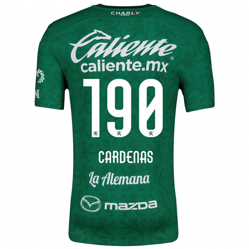 Kandiny Kinderen Emilio Cárdenas #190 Groen Wit Thuisshirt Thuistenue 2024/25 T-Shirt België