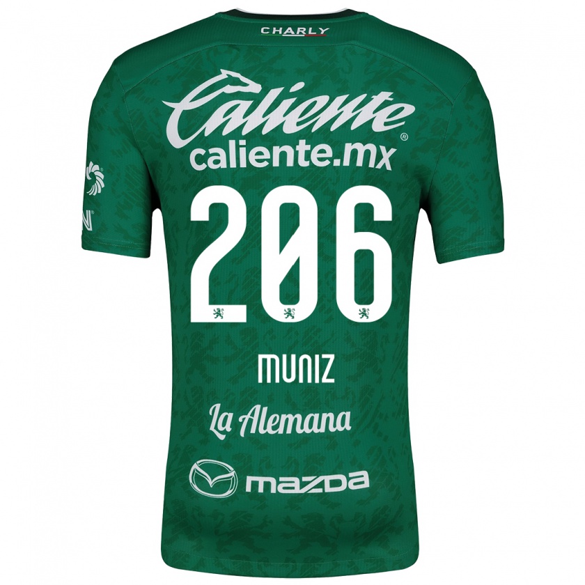 Kandiny Kinderen Isaác Muñíz #206 Groen Wit Thuisshirt Thuistenue 2024/25 T-Shirt