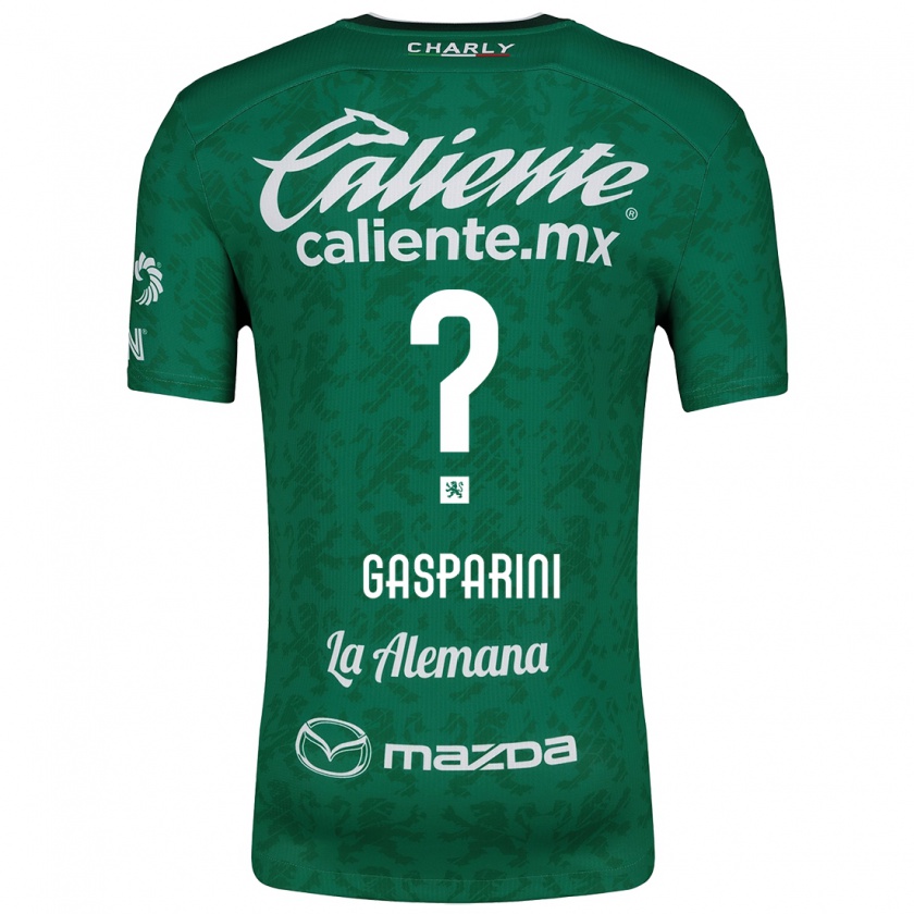 Kandiny Kinderen Joaquín Gasparini #0 Groen Wit Thuisshirt Thuistenue 2024/25 T-Shirt België