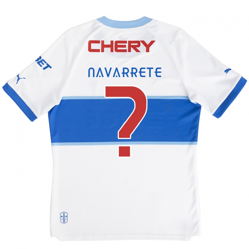 Kandiny Kinderen Carlos Navarrete #0 Wit Blauw Thuisshirt Thuistenue 2024/25 T-Shirt