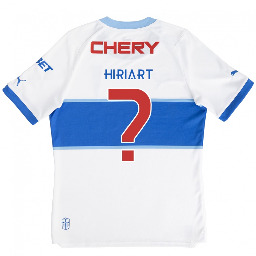 Kandiny Bambino Maglia Martín Hiriart #0 Bianco Blu Kit Gara Home 2024/25 Maglietta