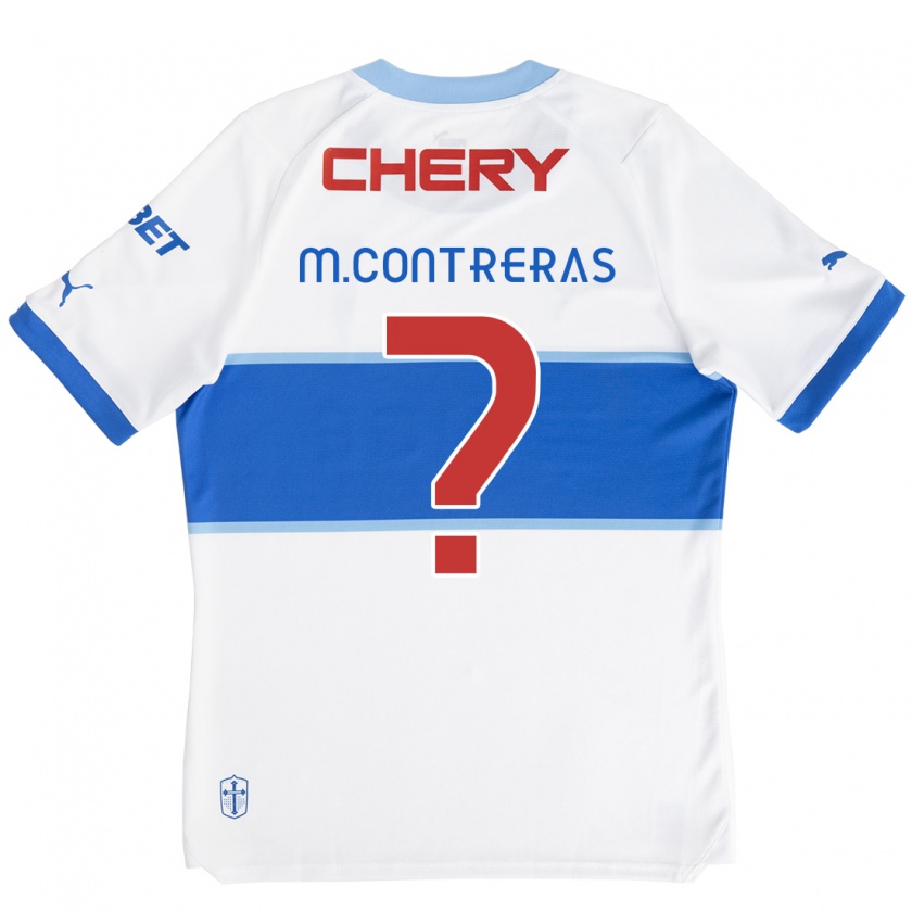 Kandiny Kinder Mathías Contreras #0 Weiß Blau Heimtrikot Trikot 2024/25 T-Shirt Österreich