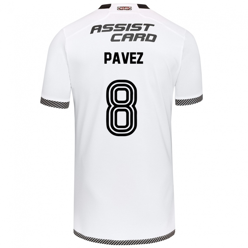 Kandiny Bambino Maglia Esteban Pavez #8 Bianco Nero Kit Gara Home 2024/25 Maglietta