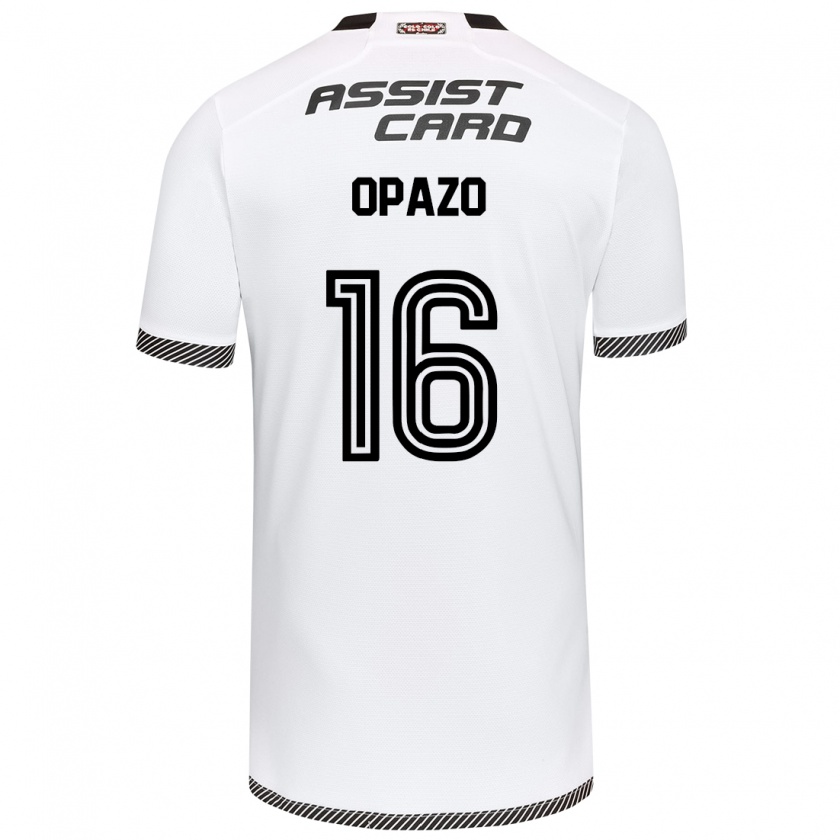 Kandiny Bambino Maglia Óscar Opazo #16 Bianco Nero Kit Gara Home 2024/25 Maglietta