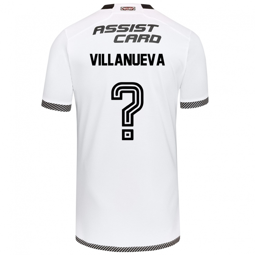 Kandiny Bambino Maglia Eduardo Villanueva #0 Bianco Nero Kit Gara Home 2024/25 Maglietta