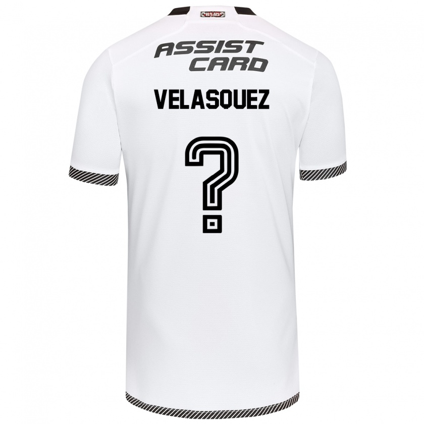 Kandiny Bambino Maglia Milovan Velásquez #0 Bianco Nero Kit Gara Home 2024/25 Maglietta