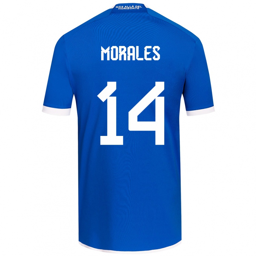 Kandiny Niño Camiseta Marcelo Morales #14 Azul Blanco 1ª Equipación 2024/25 La Camisa