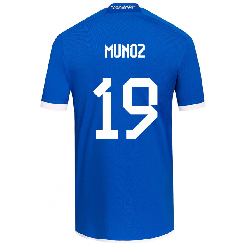 Kandiny Niño Camiseta Cristóbal Muñoz #19 Azul Blanco 1ª Equipación 2024/25 La Camisa