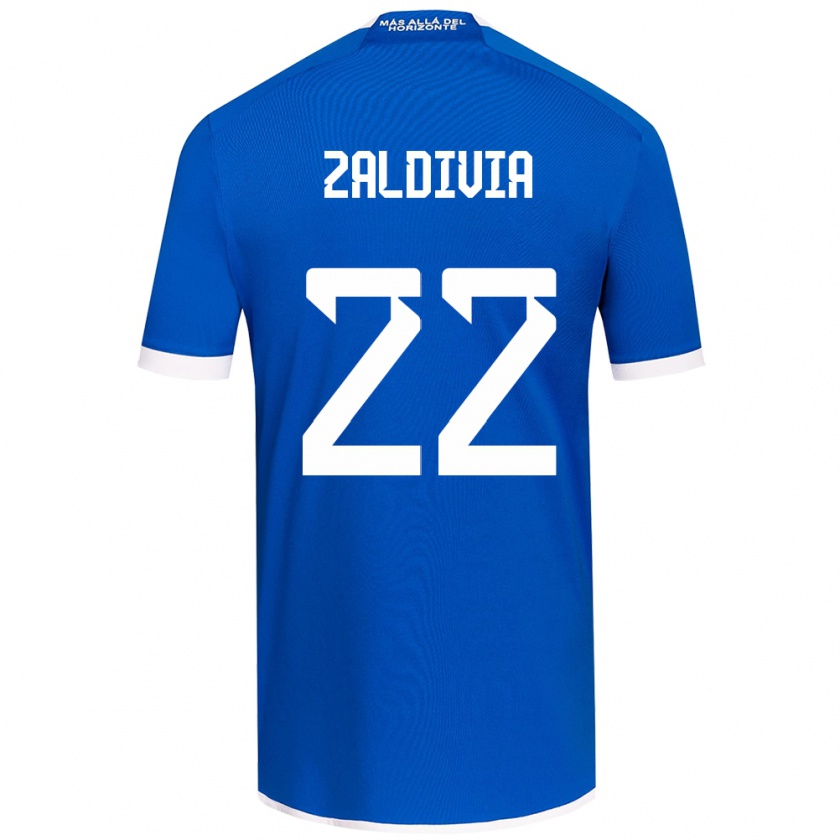 Kandiny Niño Camiseta Matías Zaldivia #22 Azul Blanco 1ª Equipación 2024/25 La Camisa