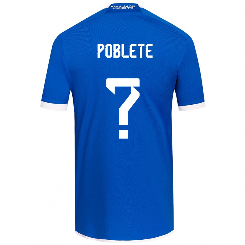 Kandiny Bambino Maglia José Poblete #0 Blu Bianco Kit Gara Home 2024/25 Maglietta