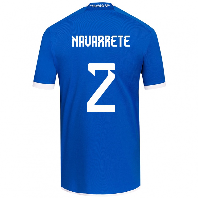 Kandiny Niño Camiseta Daniel Navarrete #2 Azul Blanco 1ª Equipación 2024/25 La Camisa