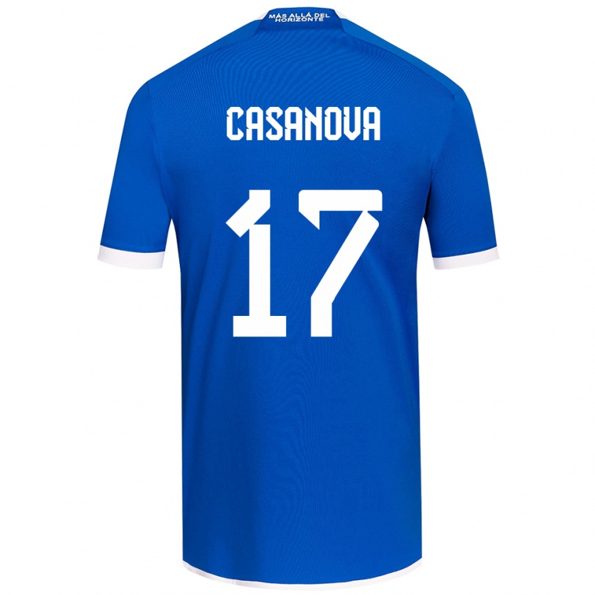 Kandiny Niño Camiseta Luis Casanova #17 Azul Blanco 1ª Equipación 2024/25 La Camisa