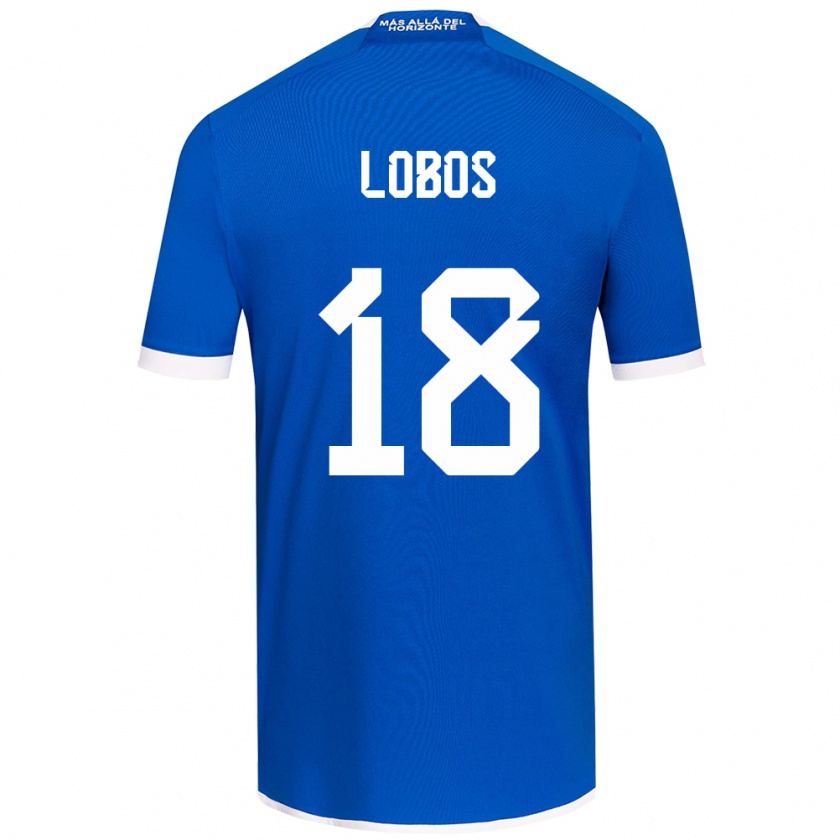 Kandiny Niño Camiseta Franco Lobos #18 Azul Blanco 1ª Equipación 2024/25 La Camisa