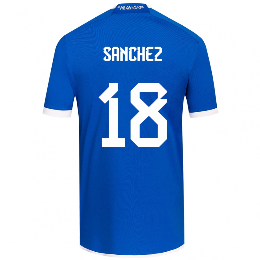 Kandiny Niño Camiseta Bárbara Sánchez #18 Azul Blanco 1ª Equipación 2024/25 La Camisa