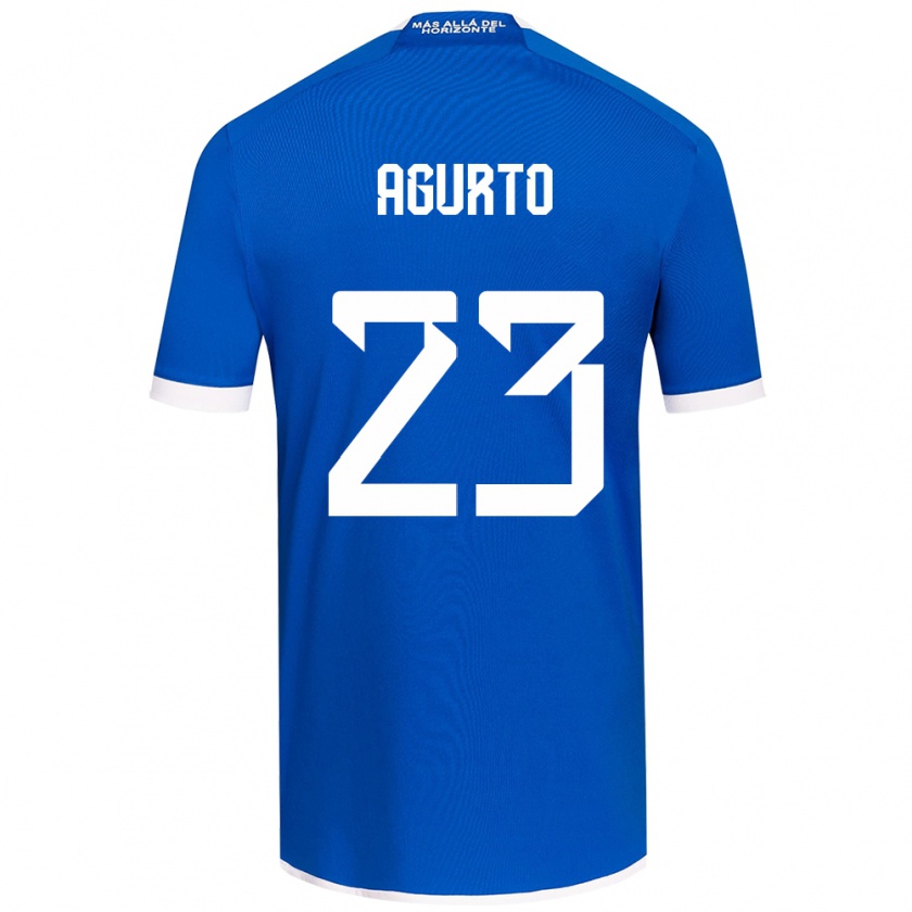 Kandiny Niño Camiseta Isidora Agurto #23 Azul Blanco 1ª Equipación 2024/25 La Camisa