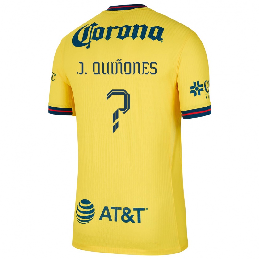 Kandiny Niño Camiseta Julián Quiñones #0 Amarillo Azul 1ª Equipación 2024/25 La Camisa México