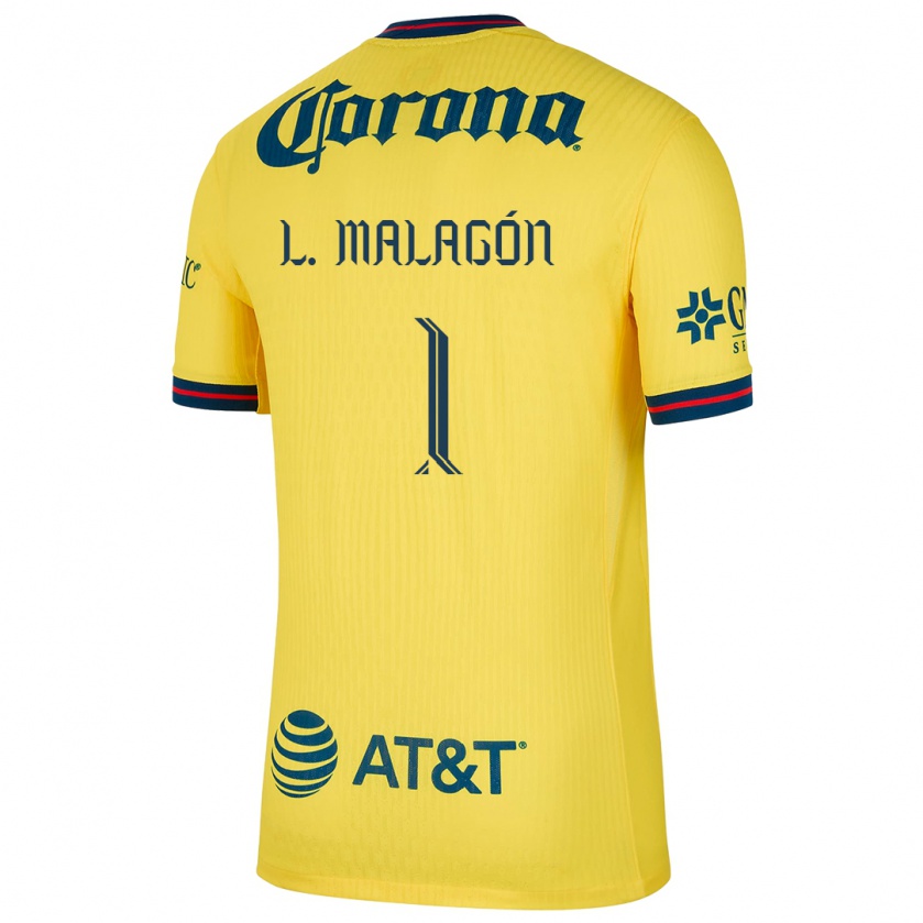 Kandiny Niño Camiseta Luis Malagón #1 Amarillo Azul 1ª Equipación 2024/25 La Camisa México