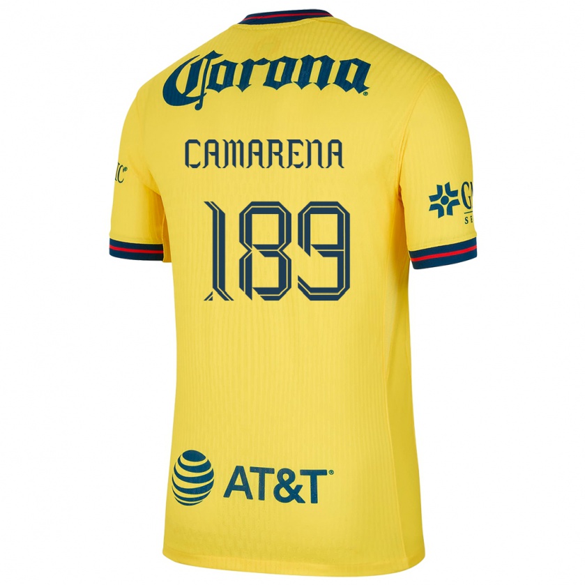 Kandiny Niño Camiseta Luis Camarena #189 Amarillo Azul 1ª Equipación 2024/25 La Camisa México