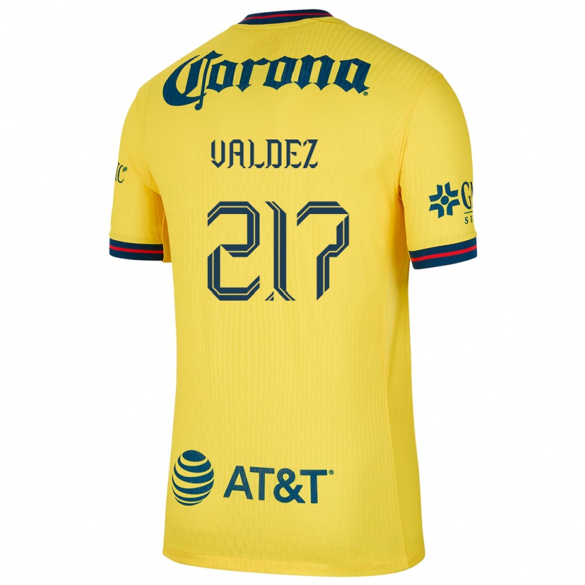 Kandiny Bambino Maglia Víctor Valdez #217 Giallo Blu Kit Gara Home 2024/25 Maglietta