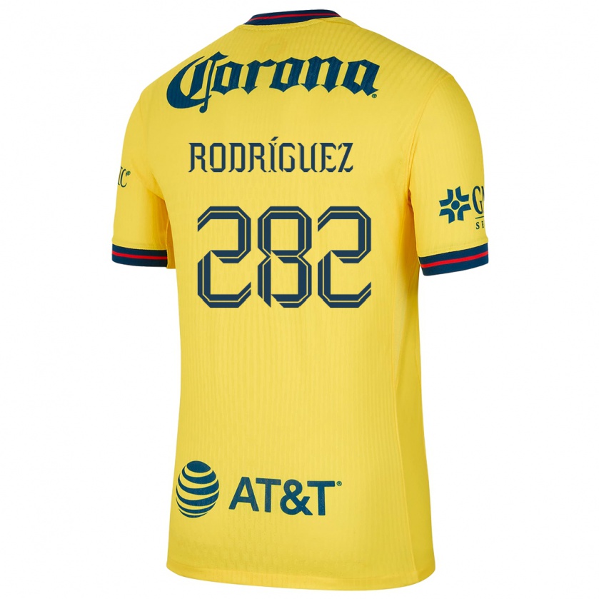 Kandiny Kinderen Francisco Rodríguez #282 Geel Blauw Thuisshirt Thuistenue 2024/25 T-Shirt