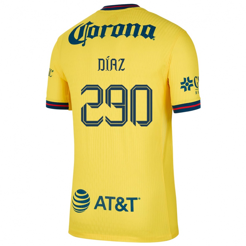 Kandiny Bambino Maglia Julio Díaz #290 Giallo Blu Kit Gara Home 2024/25 Maglietta