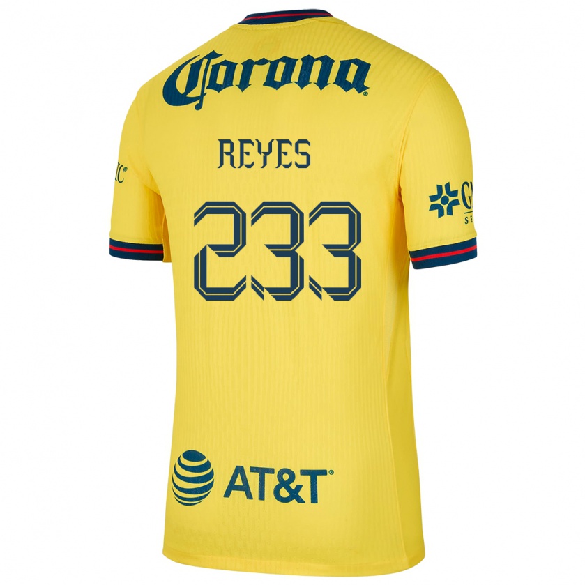 Kandiny Bambino Maglia Andrés Reyes #233 Giallo Blu Kit Gara Home 2024/25 Maglietta