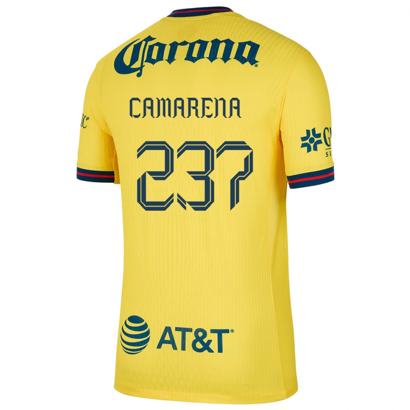 Kandiny Niño Camiseta Santiago Camarena #237 Amarillo Azul 1ª Equipación 2024/25 La Camisa México