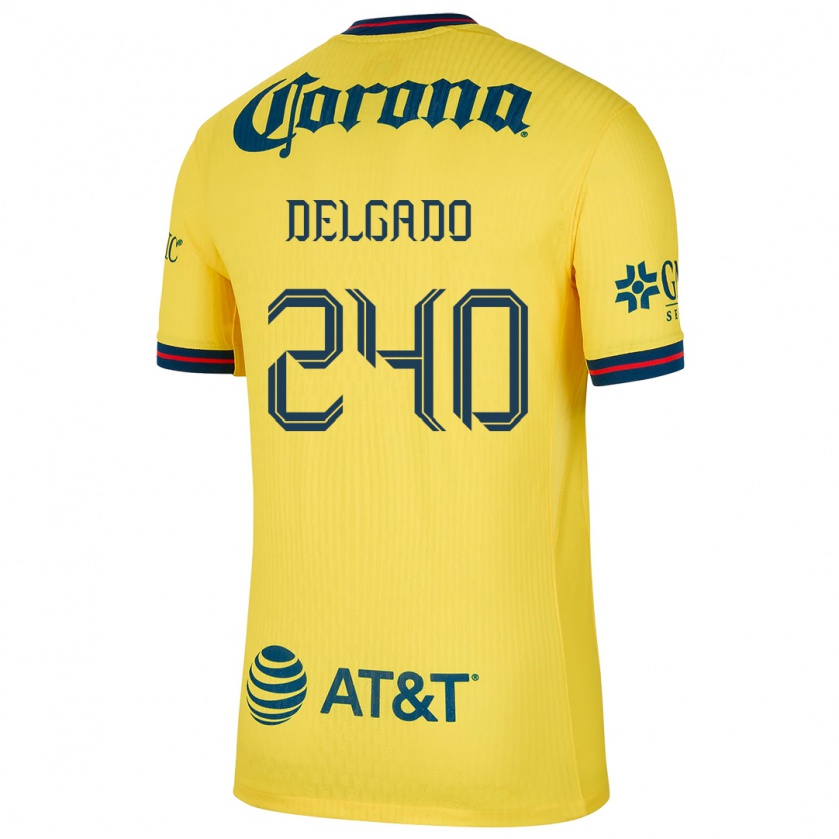 Kandiny Niño Camiseta Gael Delgado #240 Amarillo Azul 1ª Equipación 2024/25 La Camisa México