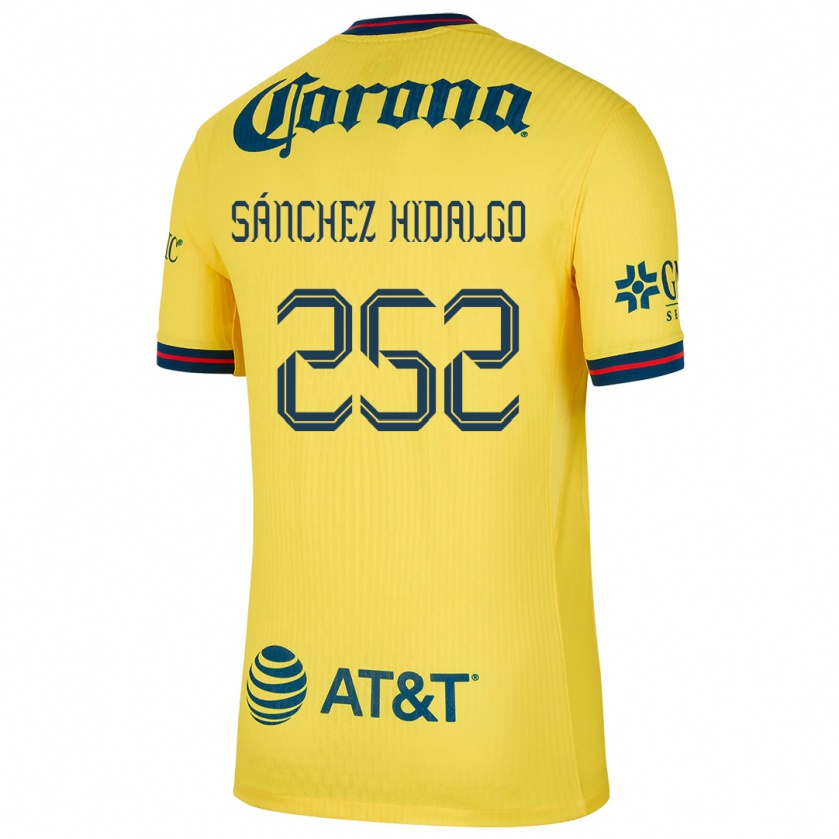 Kandiny Niño Camiseta Horacio Sánchez Hidalgo #252 Amarillo Azul 1ª Equipación 2024/25 La Camisa México