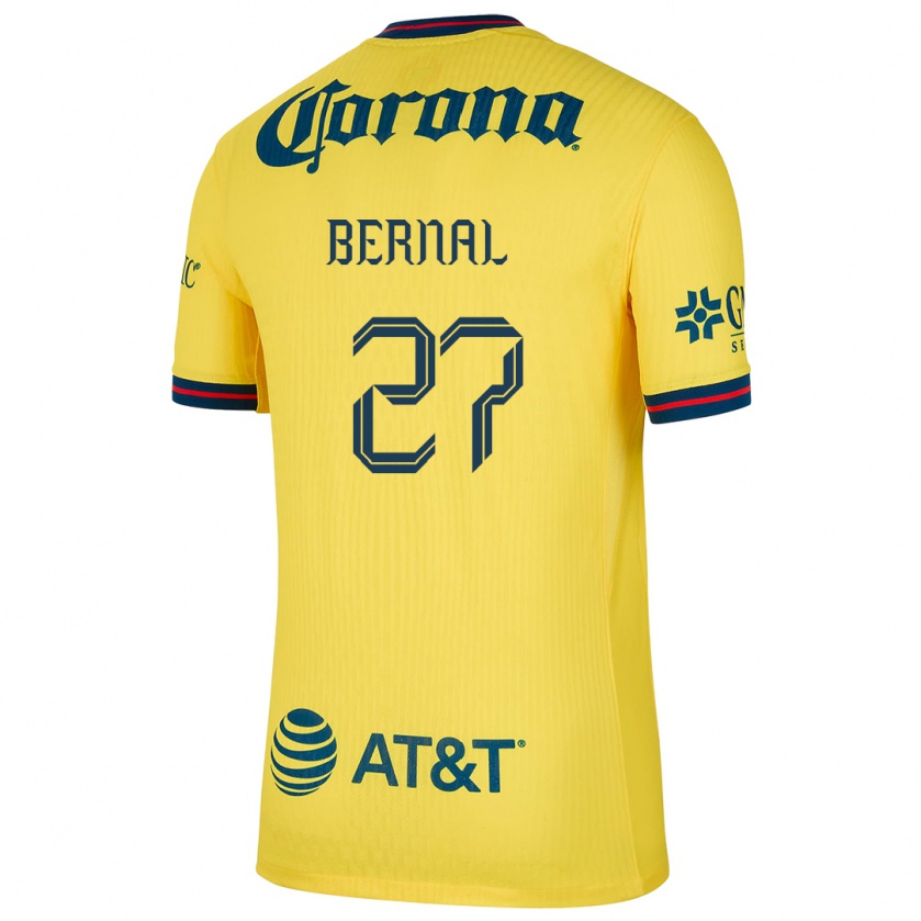 Kandiny Niño Camiseta Mayra Pelayo Bernal #27 Amarillo Azul 1ª Equipación 2024/25 La Camisa México