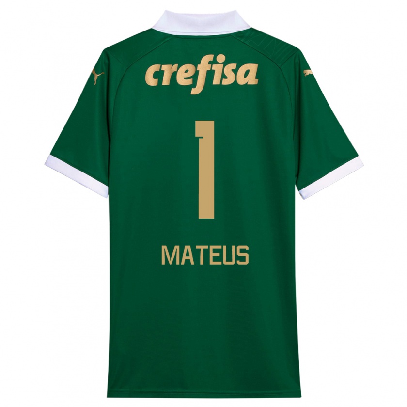 Kandiny Bambino Maglia Mateus #1 Verde Bianco Kit Gara Home 2024/25 Maglietta