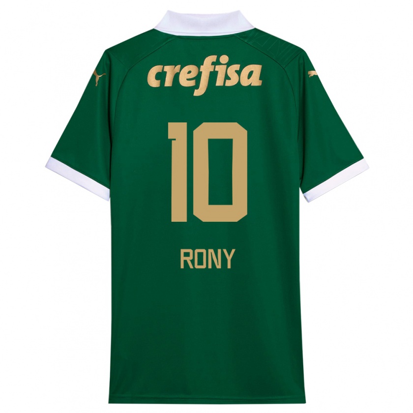 Kandiny Kinderen Rony #10 Groen Wit Thuisshirt Thuistenue 2024/25 T-Shirt