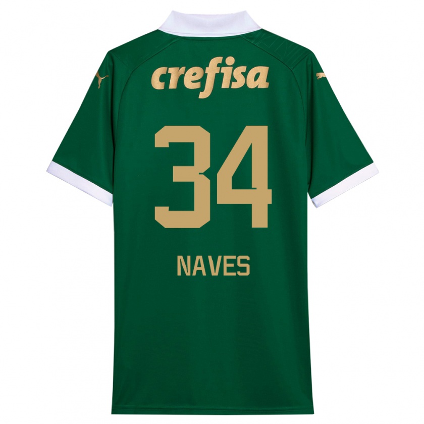 Kandiny Bambino Maglia Naves #34 Verde Bianco Kit Gara Home 2024/25 Maglietta