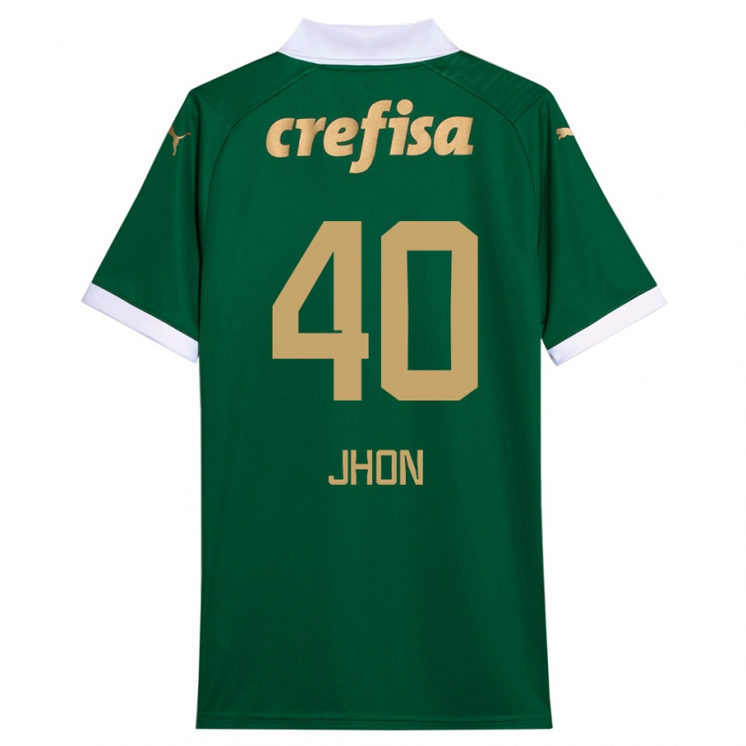 Kandiny Bambino Maglia Jhon Jhon #40 Verde Bianco Kit Gara Home 2024/25 Maglietta