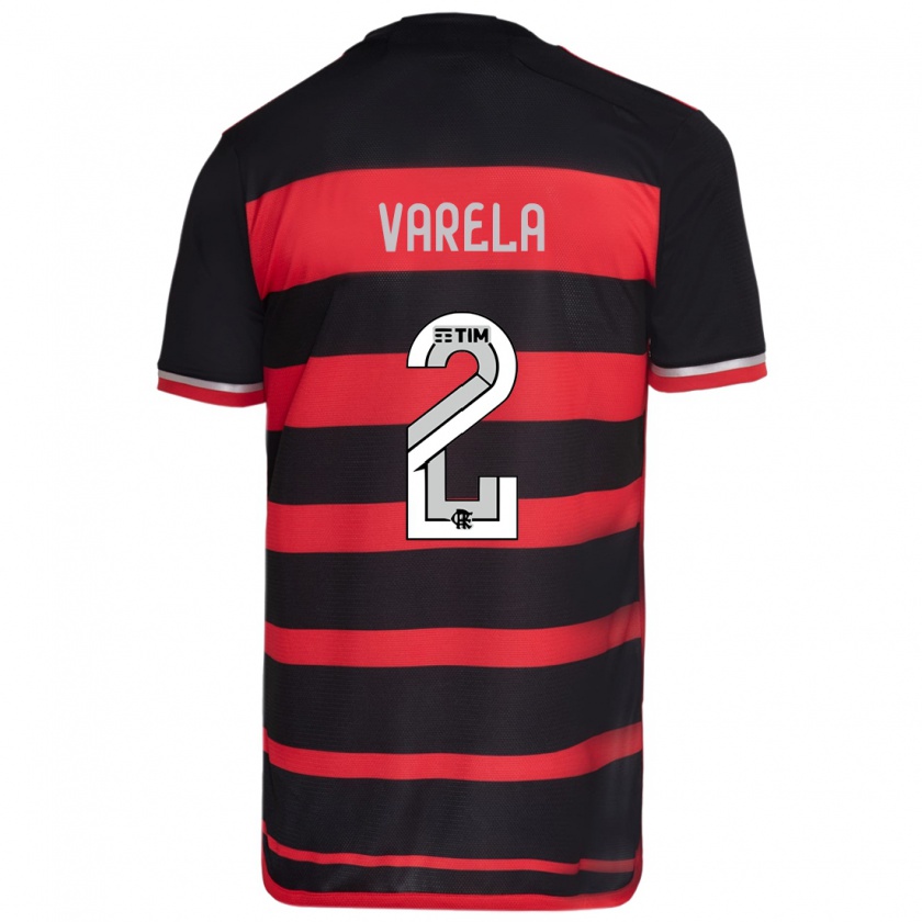 Kandiny Kinderen Guillermo Varela #2 Rood Zwart Thuisshirt Thuistenue 2024/25 T-Shirt België