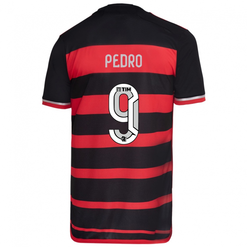 Kandiny Bambino Maglia Pedro #9 Rosso Nero Kit Gara Home 2024/25 Maglietta