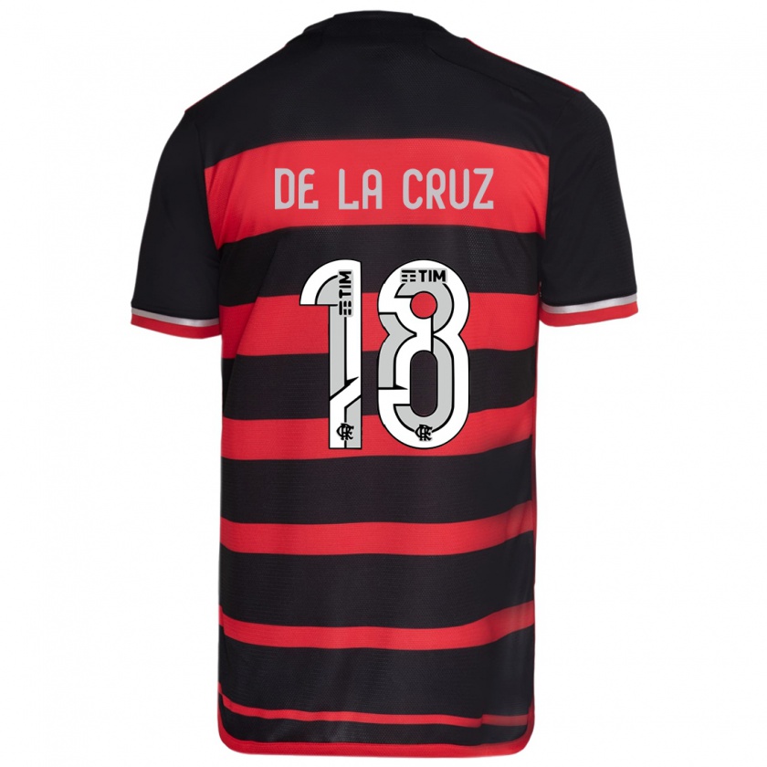 Kandiny Bambino Maglia Nicolás De La Cruz #18 Rosso Nero Kit Gara Home 2024/25 Maglietta