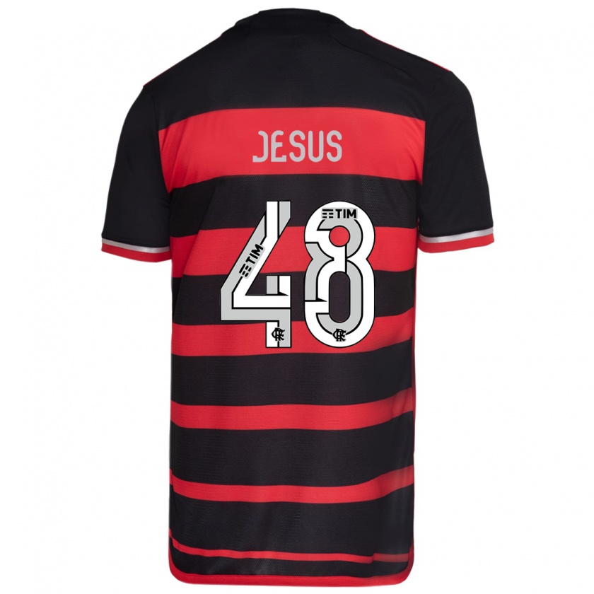 Kandiny Kinderen Igor Jesus #48 Rood Zwart Thuisshirt Thuistenue 2024/25 T-Shirt België