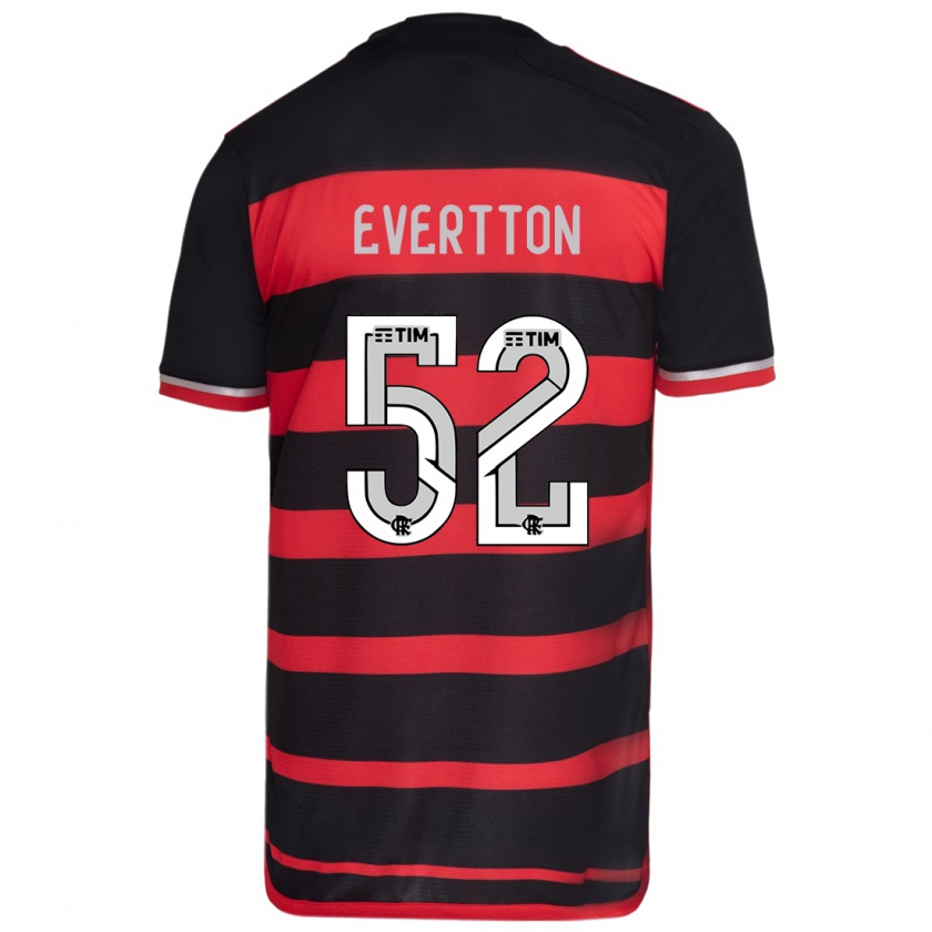 Kandiny Bambino Maglia Evertton #52 Rosso Nero Kit Gara Home 2024/25 Maglietta