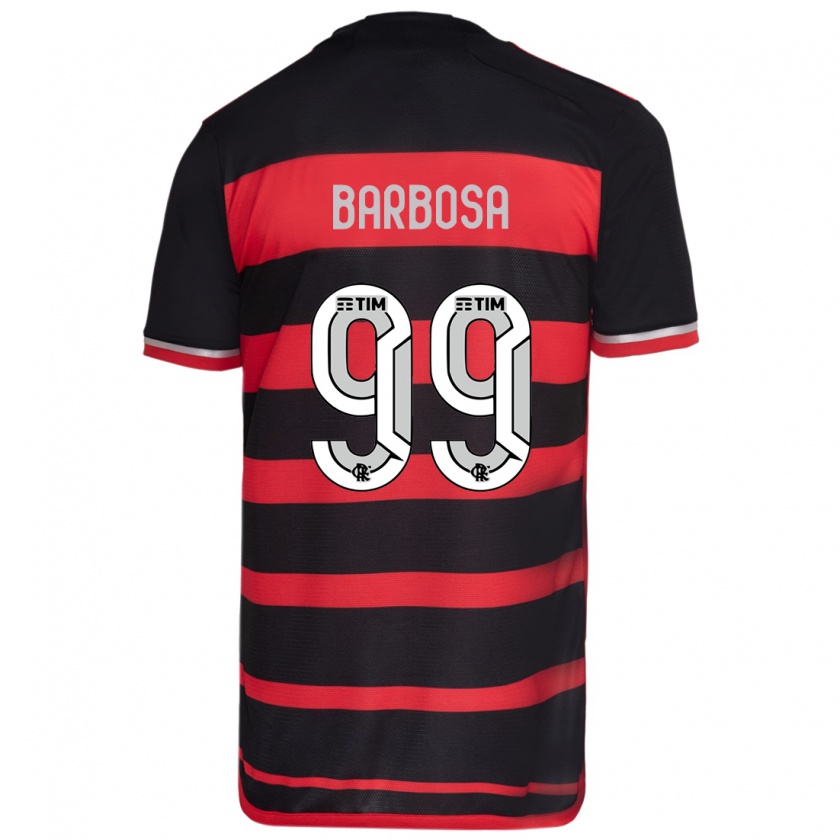 Kandiny Kinder Gabriel Barbosa #99 Rot Schwarz Heimtrikot Trikot 2024/25 T-Shirt Österreich