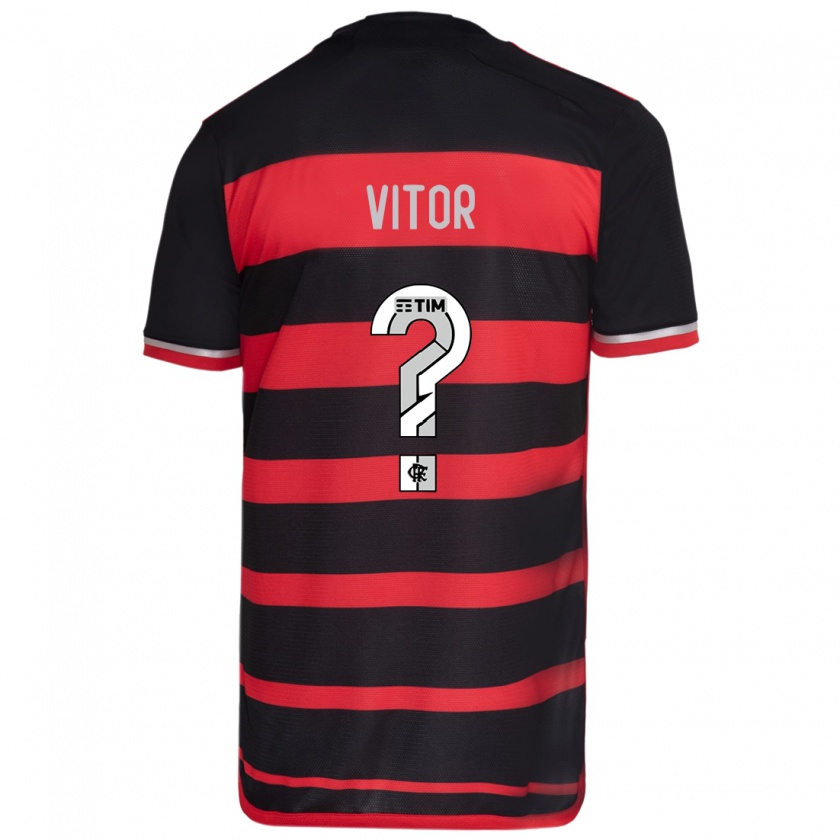 KandinyキッズJoão Vitor#0赤、黒ホームシャツ2024/25ジャージーユニフォーム