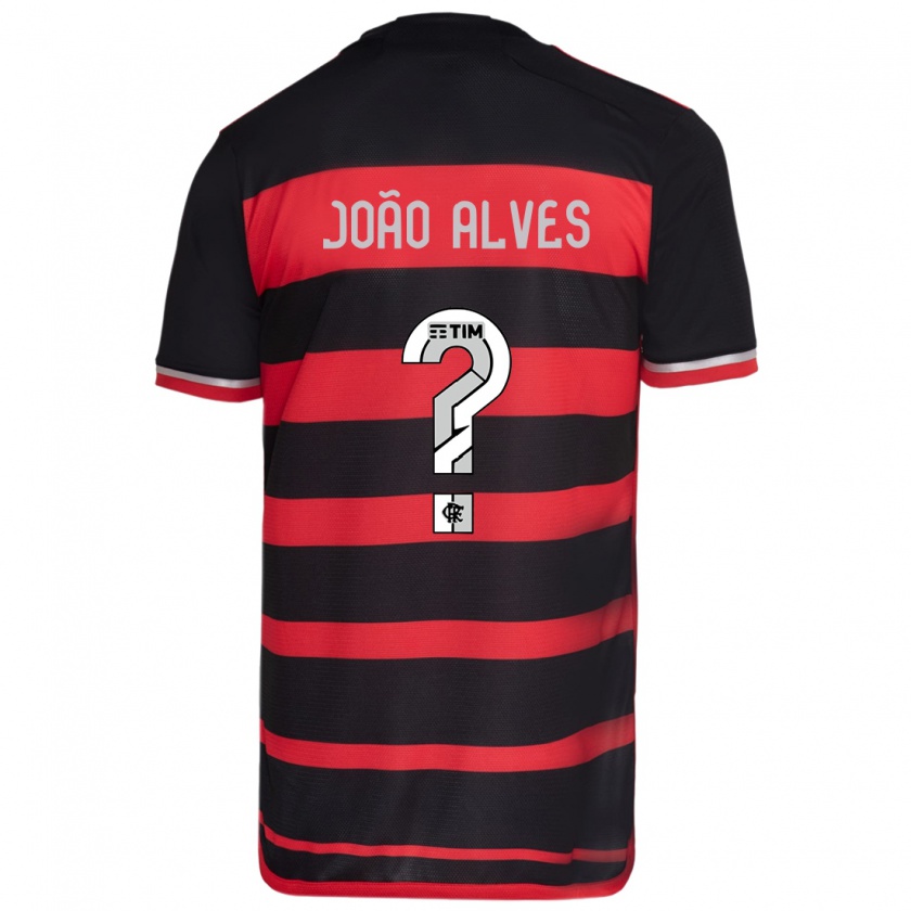 Kandiny Kinderen João Alves #0 Rood Zwart Thuisshirt Thuistenue 2024/25 T-Shirt