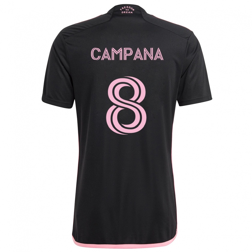 Kandiny Niño Camiseta Leonardo Campana #8 Negro 2ª Equipación 2024/25 La Camisa