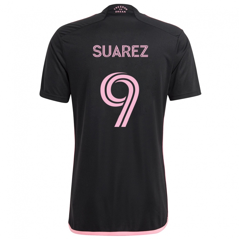 Kandiny Bambino Maglia Luis Suárez #9 Nero Kit Gara Away 2024/25 Maglietta