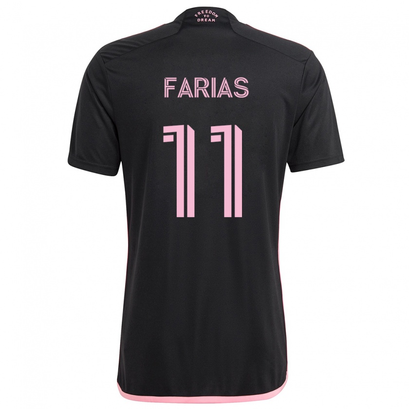 Kandiny Kinder Facundo Farías #11 Schwarz Auswärtstrikot Trikot 2024/25 T-Shirt Österreich