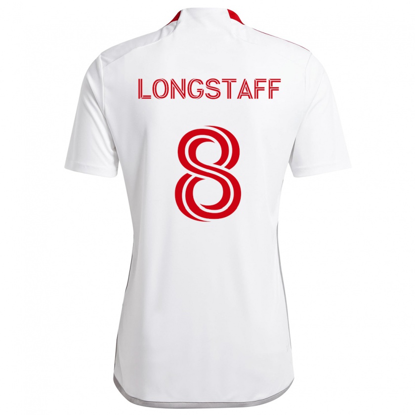 Kandiny Kinderen Matty Longstaff #8 Wit Rood Uitshirt Uittenue 2024/25 T-Shirt